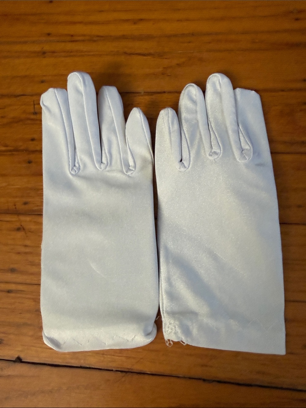White Satin Party Gloves - Classic Formal Gloves